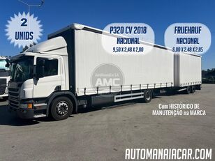 camião com lona deslizante Scania + reboque com cortina lateral