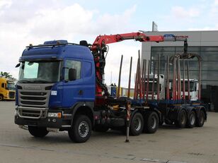 camião tractor Scania G490 + semi-reboque de transporte de madeira